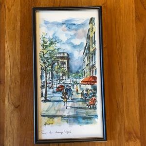 Vintage French print Champs-Elysees